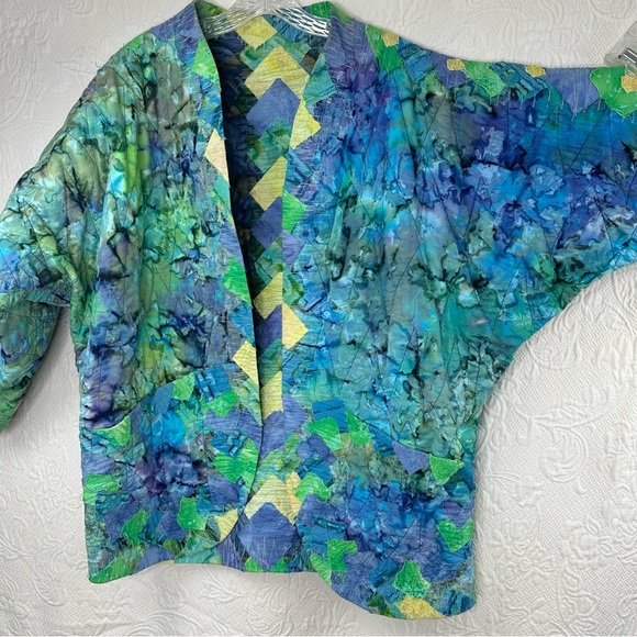 Handmade OOAK Reversible Batik Quilted Jacket - Picture 9 of 14